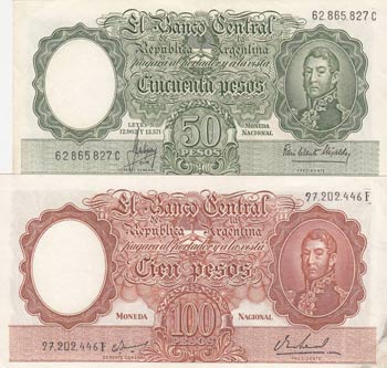 Argentina, 50-100 Pesos, (Total 2 ... 