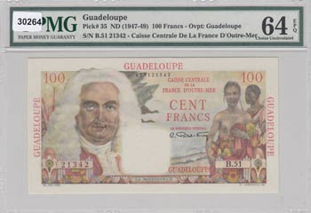 Guadeloupe, 100 Francs, 1947-49, ... 