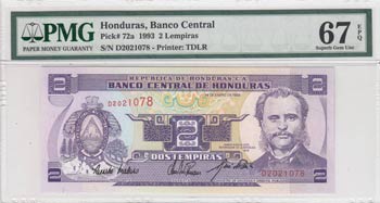 Honduras, 2 Lempiras, 1993, UNC, ... 
