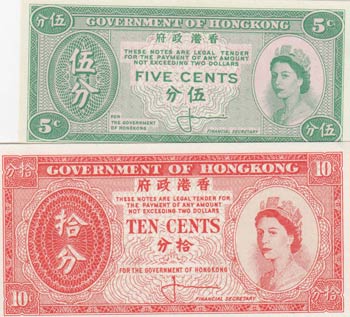Hong Kong, 5-10 Cent, 1961/1965, ... 