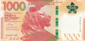 Hong Kong, 1.000 Dollars, 2018, ... 