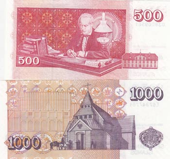 Iceland, 500-1.000 Kronur, 2001, ... 