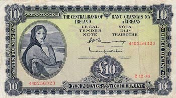 Ireland, 10 Pounds, 1976, VF, p66d ... 