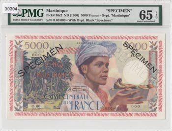 Martinique, 5.000 Francs, 1960, ... 