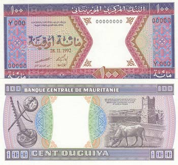 Mauritania, 100 Ouguıya, 1992, ... 
