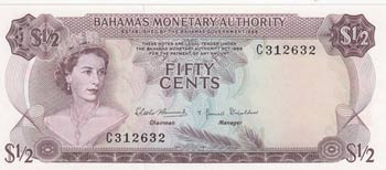 Bahamas, 1/2 Dollar, 1968, UNC, ... 