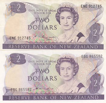New Zealand, 2 Dollars, 1981/1989, ... 