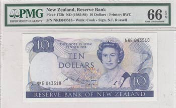 New Zealand, 10 Dollars, 1985-89, ... 