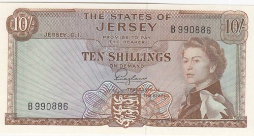 Jersey, 10 Shillings, 1963, UNC,p7