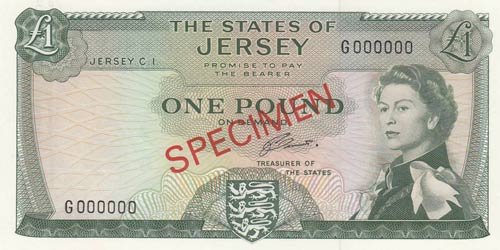 Jersey, 1 Pound, 1963, UNC,p8bs, ... 