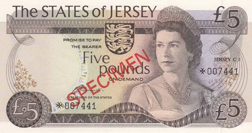 Jersey, 5 Pounds, 1976, UNC,p12a, ... 