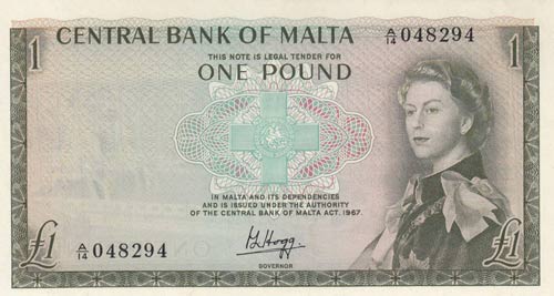 Malta, 1 Pound, 1969, UNC,p29a