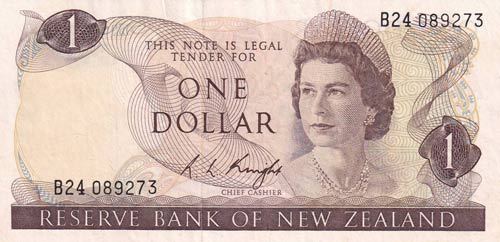 New Zealand, 1 Dollar, 1975, ... 