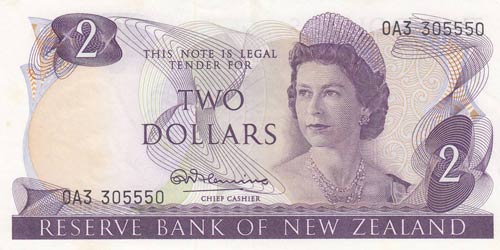 New Zealand, 2 Dollars, 1967, ... 