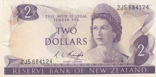 New Zealand, 2 Dollars, 1975, ... 