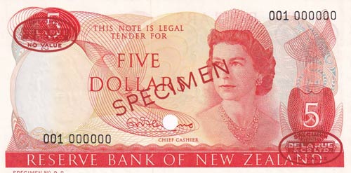 New Zealand, 5 Dollars, 1967, ... 