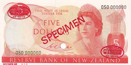 New Zealand, 5 Dollars, 1968, ... 