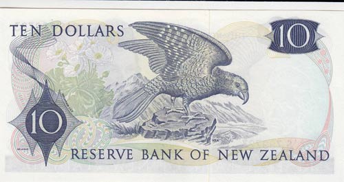New Zealand, 10 Dollars, 1975, ... 