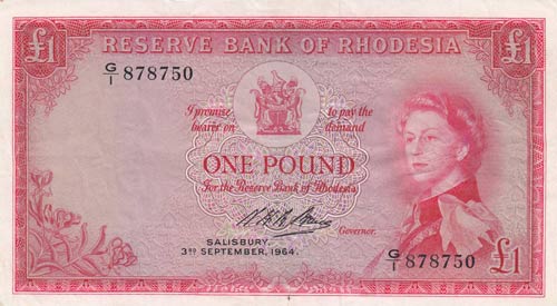 Rhodesia, 1 Pound, 1964, XF,p25a