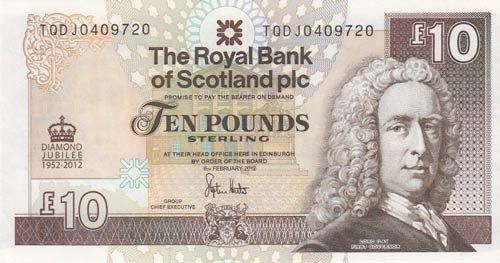 Scotland, 10 Pounds, 2012, UNC, ... 