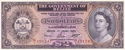 Belize, 2 Dollars, 1975, UNC,p34b