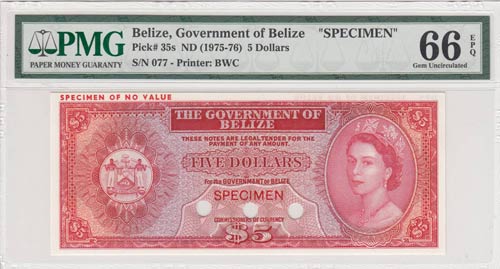 Belize, 5 Dollars, 1975-76, ... 