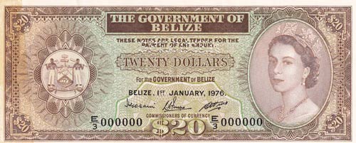 Belize, 20 Dollars, 1976, ... 
