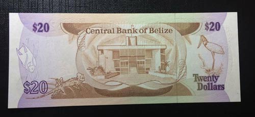 Belize, 20 Dollars, 1987, UNC,p49b