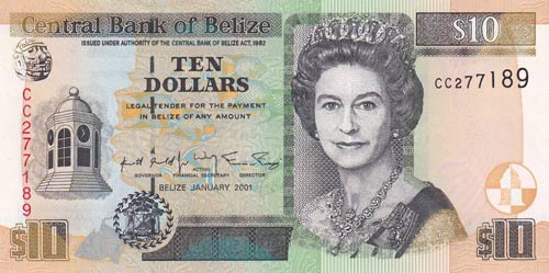 Belize, 10 Dollars, 2001, UNC,p62b