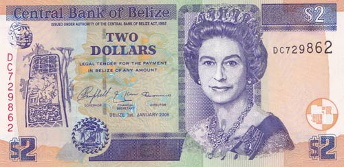 Belize, 2 Dollars, 2005, UNC,p66b