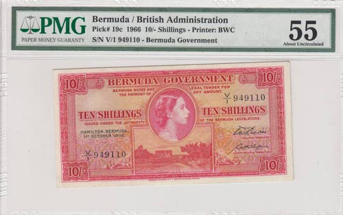 Bermuda, 10 Shillings, 1966, ... 
