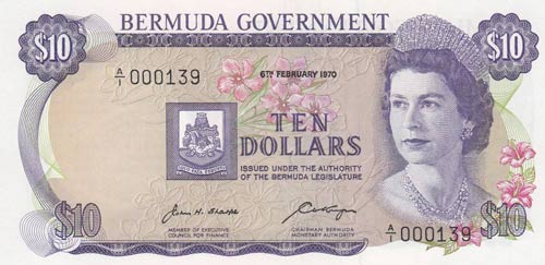 Bermuda, 10 Dollars, 1970, ... 