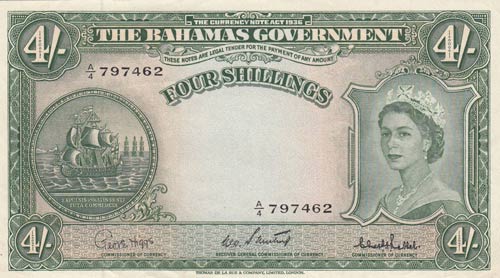 Bahamas, 4 Shillings, 1961, ... 