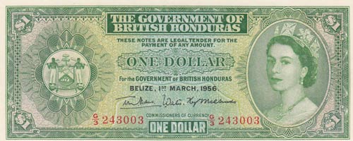British Honduras, 1 Dollar, 1956, ... 