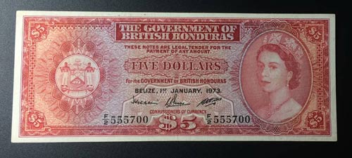 British Honduras, 5 Dollars, 1973, ... 