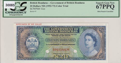 British Honduras, 20 Dollars, ... 