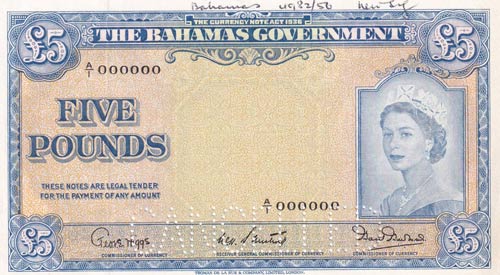 Bahamas, 5 Pounds, 1953, ... 