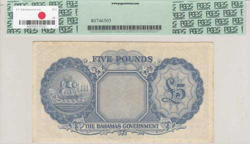 Bahamas, 5 Pounds, 1961, XF,p16c 