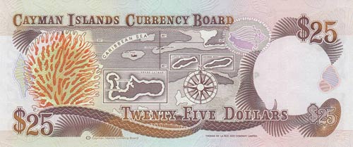 Cayman Islands, 25 Dollars, 1991, ... 