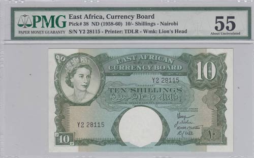 East Africa, 10 Shillings, ... 