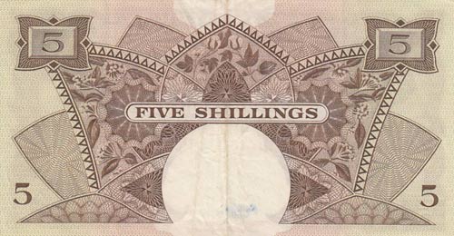 East Africa, 5 Shillings, 1962, VF ... 