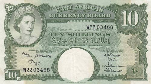 East Africa, 10 Shillings, 1962, ... 