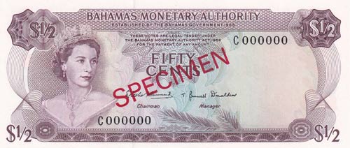 Bahamas, 1/2 Dollar, 1968, ... 