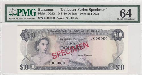 Bahamas, 10 Dollars, 1968, ... 