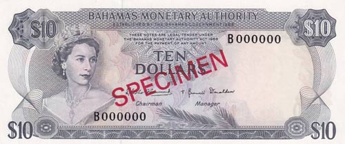 Bahamas, 10 Dollars, 1968, ... 