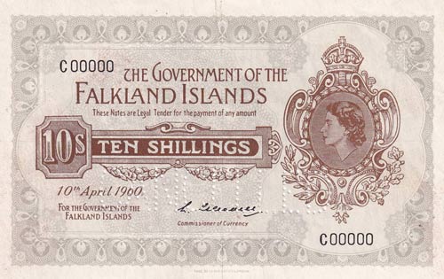 Falkland Islands, 10 Shillings, ... 