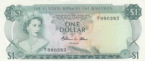 Bahamas, 1 Dollar, 1974, AUNC ... 