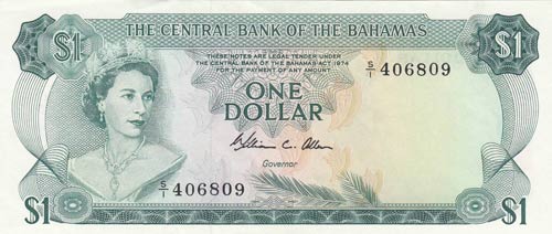 Bahamas, 1 Dollar, 1974, AUNC,p35b