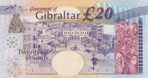 Gibraltar, 20 Pounds, 2004, ... 