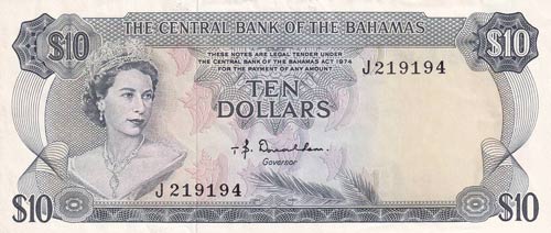 Bahamas, 10 Dollars, 1974, UNC,p38a